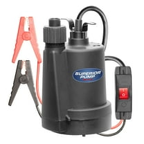 Superior Pump 91012 Submersible Utility Water Pump 12 Volt with 20 Foot Cord
