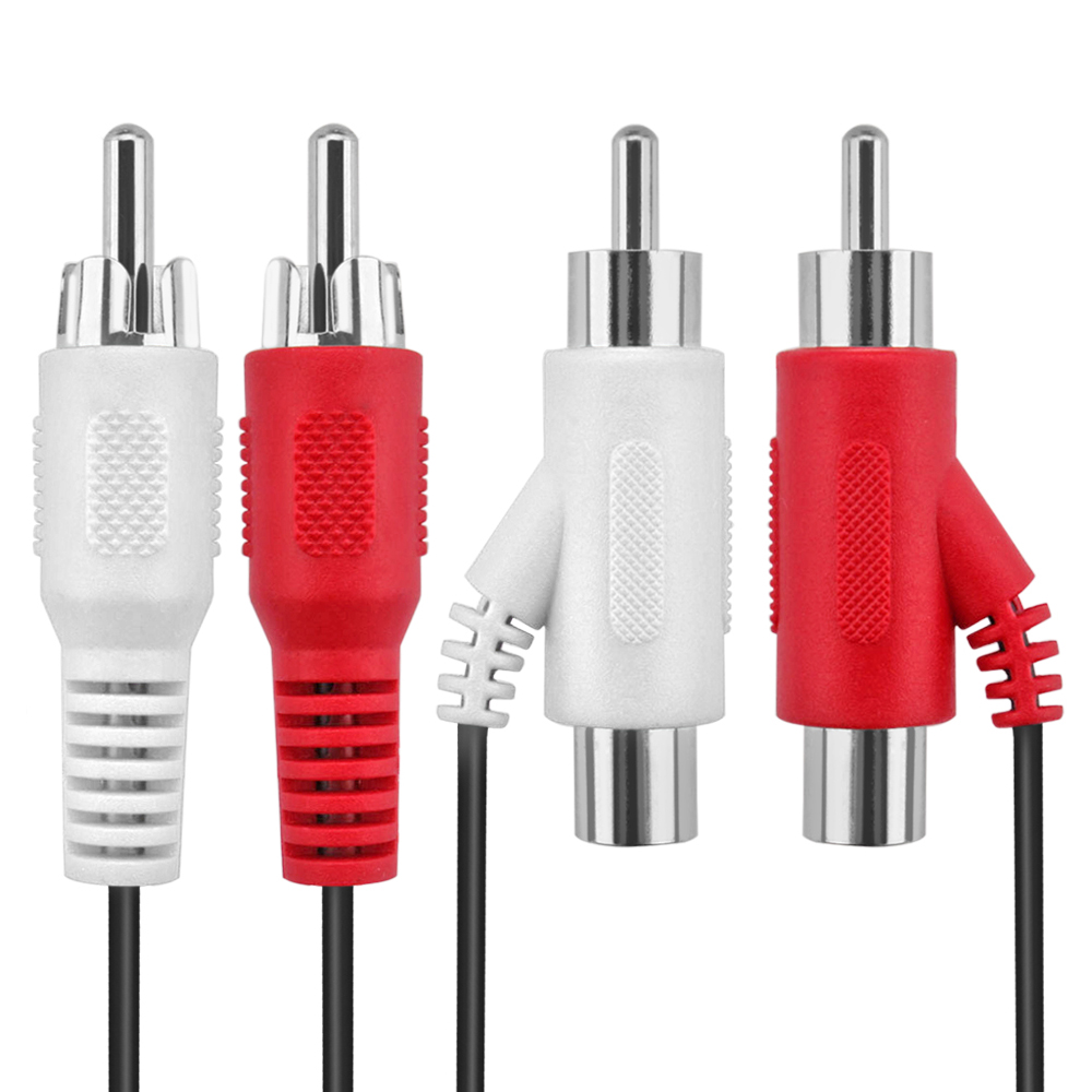RCA Piggyback Extension Cable (6 Feet) 2RCA Audio Extender Adapter Cord Wire Coupler Male to Female Dual Red/White Connector Jack Plug Extend Video Audio 2 Channel Stereo (Right and Left) - image 4 of 4