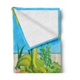 thumbnail image 2 of Caterpillar Soft Flannel Fleece Blanket, Caterpillars in the Backyard Cartoon Style Illustration with Flowers and Fence, Cozy Plush for Indoor and Outdoor Use, 70" x 90", Multicolor, by Ambesonne, 2 of 5
