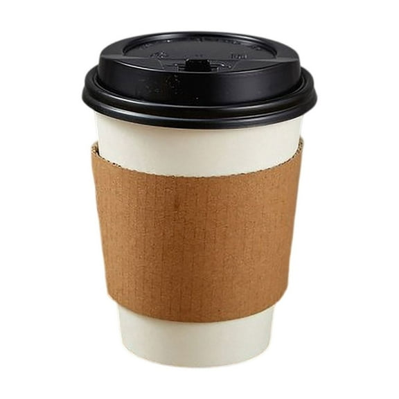 50 Pcs/Set Disposable Paper Cup For Hot and Cold Drinks, Water Cup With Lid And Cover, Suitable For Picnicking, Barbecue, Travel And Activities (10 OZ)