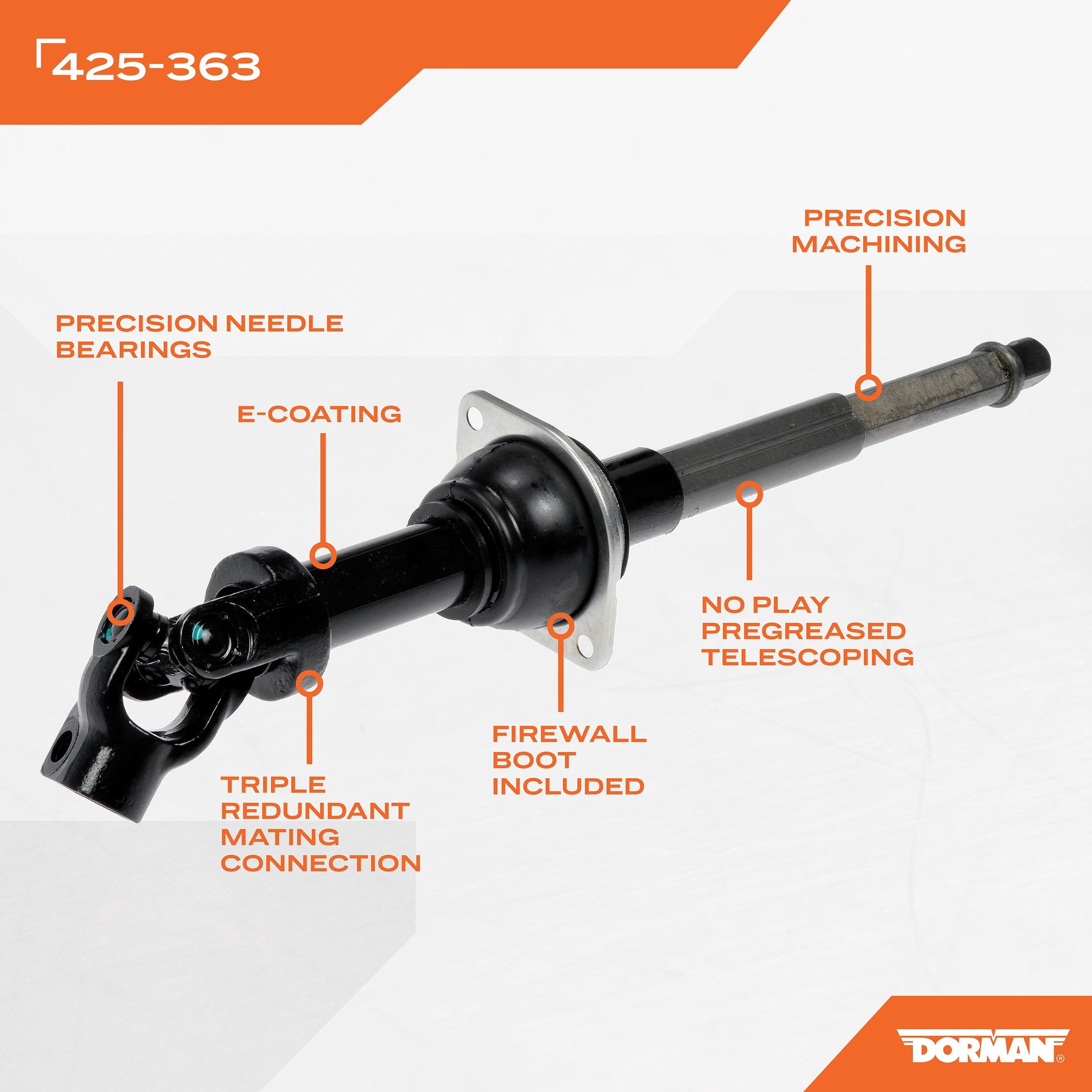 Dorman 425-363 Steering Shaft for Specific Ford / Lincoln / Mercury Models