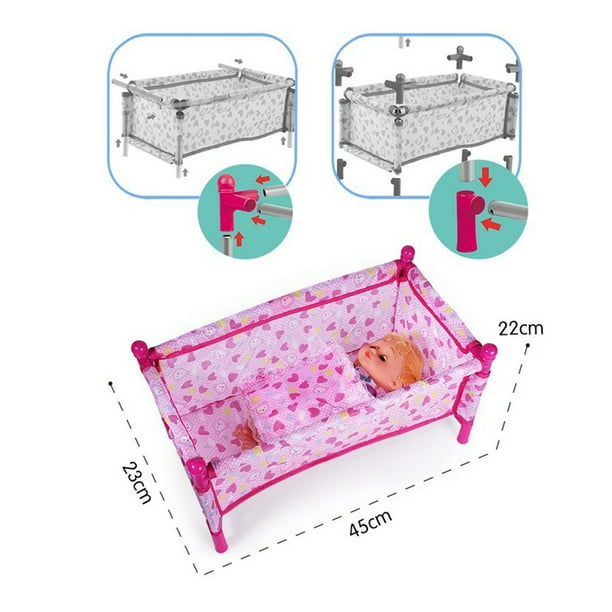 Cama Mecedora Rosa para Muñecas Sunnimix Cama de muñeca Reborn