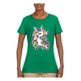 thumbnail image 2 of Wild Bobby, Awesome Dabbing Dab Rainbow Unicorn Fantasy, Streetwear, Womens Graphic Tees, Kelly, Medium, 2 of 3