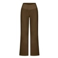thumbnail image 5 of Aloohaidyvio Pants with Pockets,Womens Casual Full-Length Loose Pants High Waist Trousers Long Straight Wide Leg Pants, 5 of 6