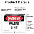 thumbnail image 2 of (2 Pack) Water Line OSHA Danger Sign 5 Inch X 3.5 Inch Vinyl Label Decal Sticker Weather Resistant, UV Protected for Workplace, Business, and Construction Site, Made in the USA, 2 of 7