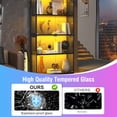 thumbnail image 3 of Display Cabinet with Glass Doors, 63" Tall Curio Cabinet with Human Sensor RGB LED Lights, 4-Tier Glass Display Case with 15mm Thick Shelves for Action Figures, Collectibles, Books - Black, 3 of 9