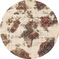 thumbnail image 1 of Ahgly Company Indoor Round Abstract Dark Gold Brown Abstract Area Rugs, 6' Round, 1 of 6