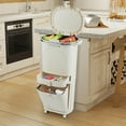thumbnail image 2 of Costway 11 Gallon Kitchen Trash Can with Lid, 2 Removable Buckets, Drawer, Step Pedal, 2 of 10