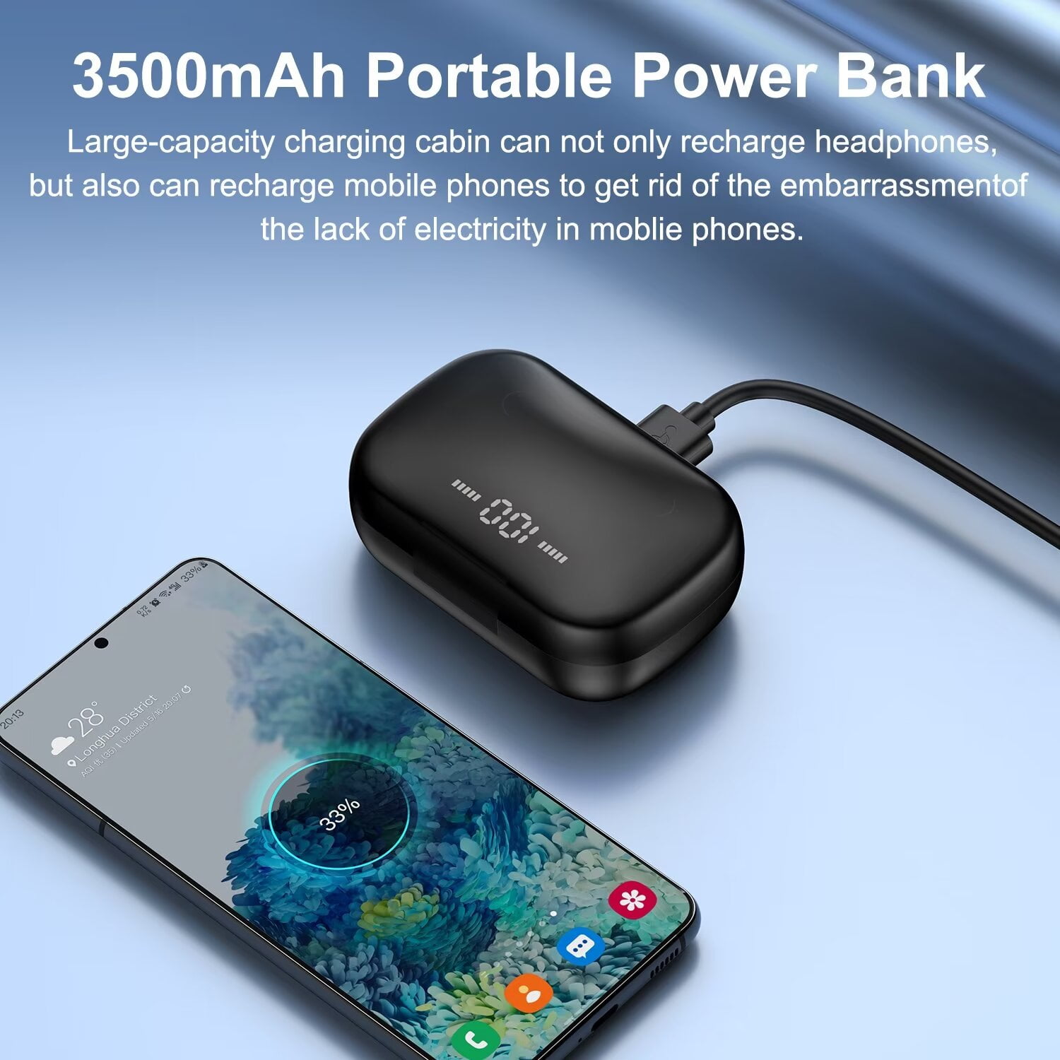 Wireless Earbuds for iPhone,Android,AILKIN Bluetooth 5.2 Headphones 3500mAh 120hrs Playtime Waterproof IPX7 Headset Earphones In-Ear Stereo Noise Cancelling True Wireless Earbuds with Charging Case