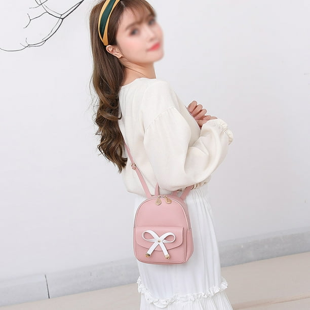 I Ihayner Girls Bowknot Cute Leather Backpack Mini Backpack Purse For Women