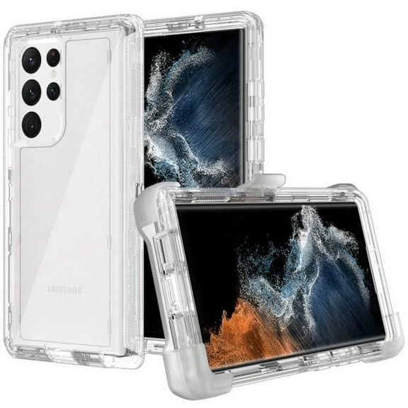 Xhy Samsung Galaxy S23 Plus Case with Lens Protector 3 in 1 Reinforced Bumper Anti Scratch Transparent Shockproof Durable Non-Yellowing Crystal Clear Case for Galaxy S23 Plus Phone