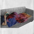 thumbnail image 5 of Abstract Soft Flannel Fleece Blanket, Contemporary Style Tropical Trees Clouds and Sunset Ombre Effect Exotic Skyscape, Cozy Plush for Indoor and Outdoor Use, 50" x 70", Multicolor, by Ambesonne, 5 of 5