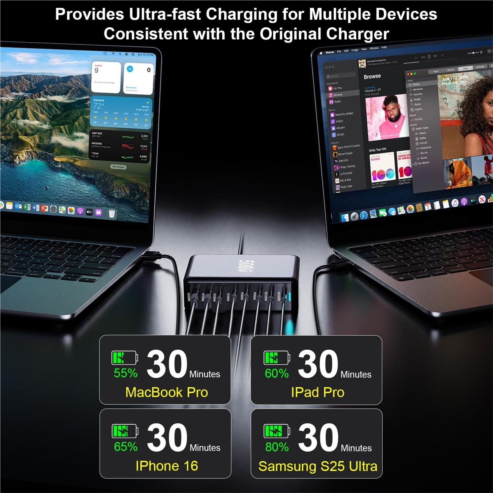 800W USB C Fast Charger Block, 10 Port USB Charging Station, GaN  Pro Double 140W PD PPS Port Fast Charging Station,Laptop Wall Charger Compatible with HP,DELL,MacBook Pro,iPhone 16,Galaxy S24