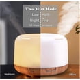 thumbnail image 2 of Essential Oil Diffusers, 500ml Ultrasonic Aromatherapy Diffuser with Remote Control, Waterless Auto Shut-off Humidifier Diffuser with 4 Timer and 7 Co, 2 of 4