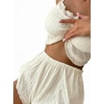 thumbnail image 2 of 2 Piece Outfits for Women Y2k Lounge Set Cute Lace Trim Split Shorts Pajama Sets Summer Camisole Sleepwear Milky XL, 2 of 9