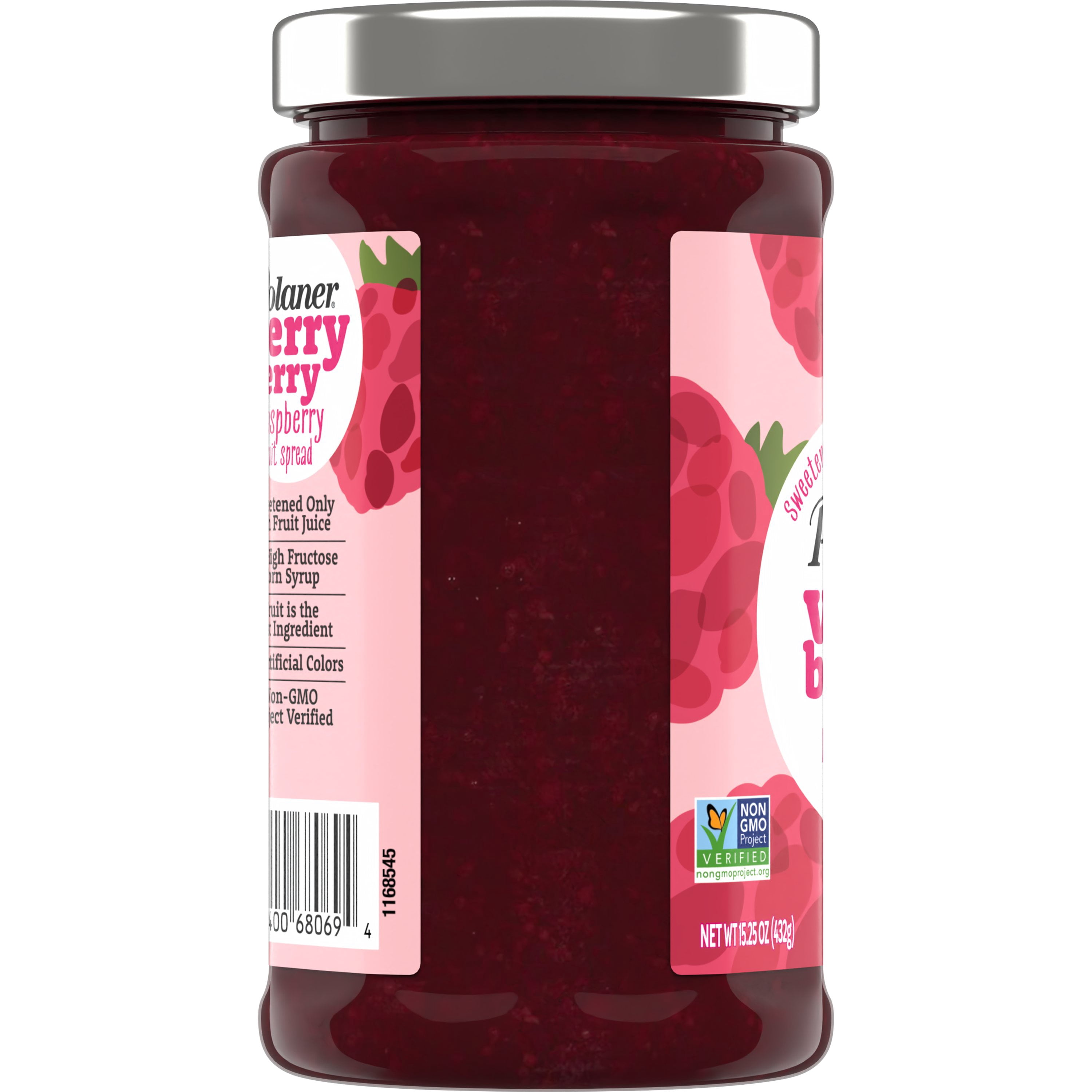 (3 pack) Polaner Verry Berry Raspberry Preserves, 15.25 oz Jar
