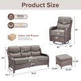 thumbnail image 5 of Jentlehouse 8-Piece Outdoor Patio Furniture Set with 4 Swivel Rocking Chairs,Wicker Rattan Sofa Set Outdoor Sectional Conversation Set with ottomans for Garden Lawn Balcony, 5 of 11