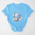 thumbnail image 1 of UPPADA Easter Femmes Oeufs Imprimé T-Shirts Heureux Easter Graphique Bunny Rabbit Mignons T-Shirts Manches Courtes Décontracté Col Rond T-Shirts Été Basique Coupe Régulière Chemises Bleu,G, 1 of 5
