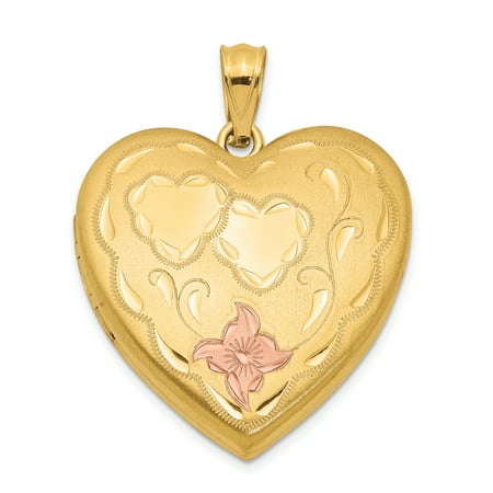 Digital Picture Frame Necklace 1/20 Gold Filled 4 Frame Enameled Heart Photo Pendant Charm Locket Chain Necklace That Holds Pictures Gifts For Women For Her ()