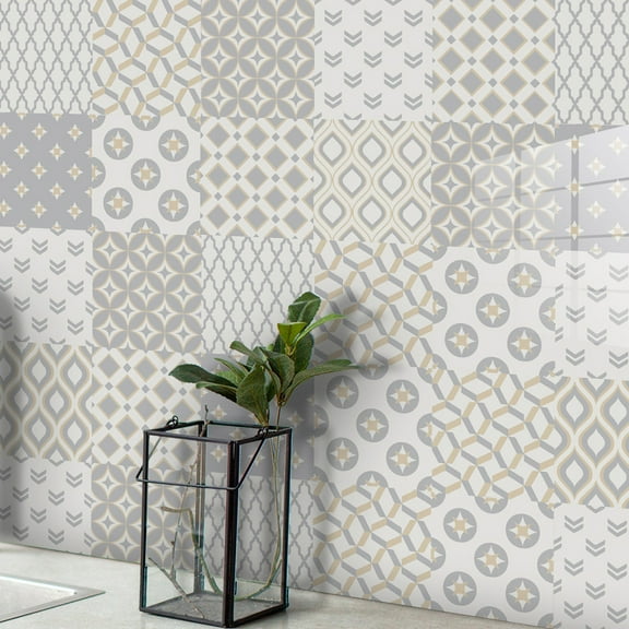 Small fresh flower tile wall stickers self-adhesive kitchen oil-proof tile stickers - 9 Sheets 3D Adhesive Peel and Stick Tile Backsplash for Kitchen, Bathroom, Wall Tile