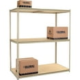 thumbnail image 2 of Global Industrial B2296746 84 x 72 x 36 in. High Capacity 3 Levels Starter Rack with Wood Deck, Tan, 2 of 3