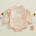 thumbnail image 2 of Bagilaanoe Newborn Baby Girl Oversized Romper Sweatshirt Long Sleeve Bodysuits Letter Print Pullover 6M 12M 18M Infant Casual Tee Tops, 2 of 8