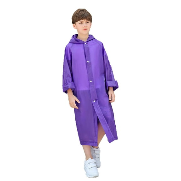 Kids Poncho Long Sleeve Poncho with Hood Waterproof Jacket Kids Girls Rainjacket ONESIZE