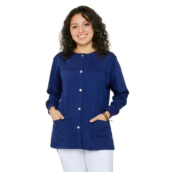 Women's Snap Jacket Warm Up Uniform Scrub