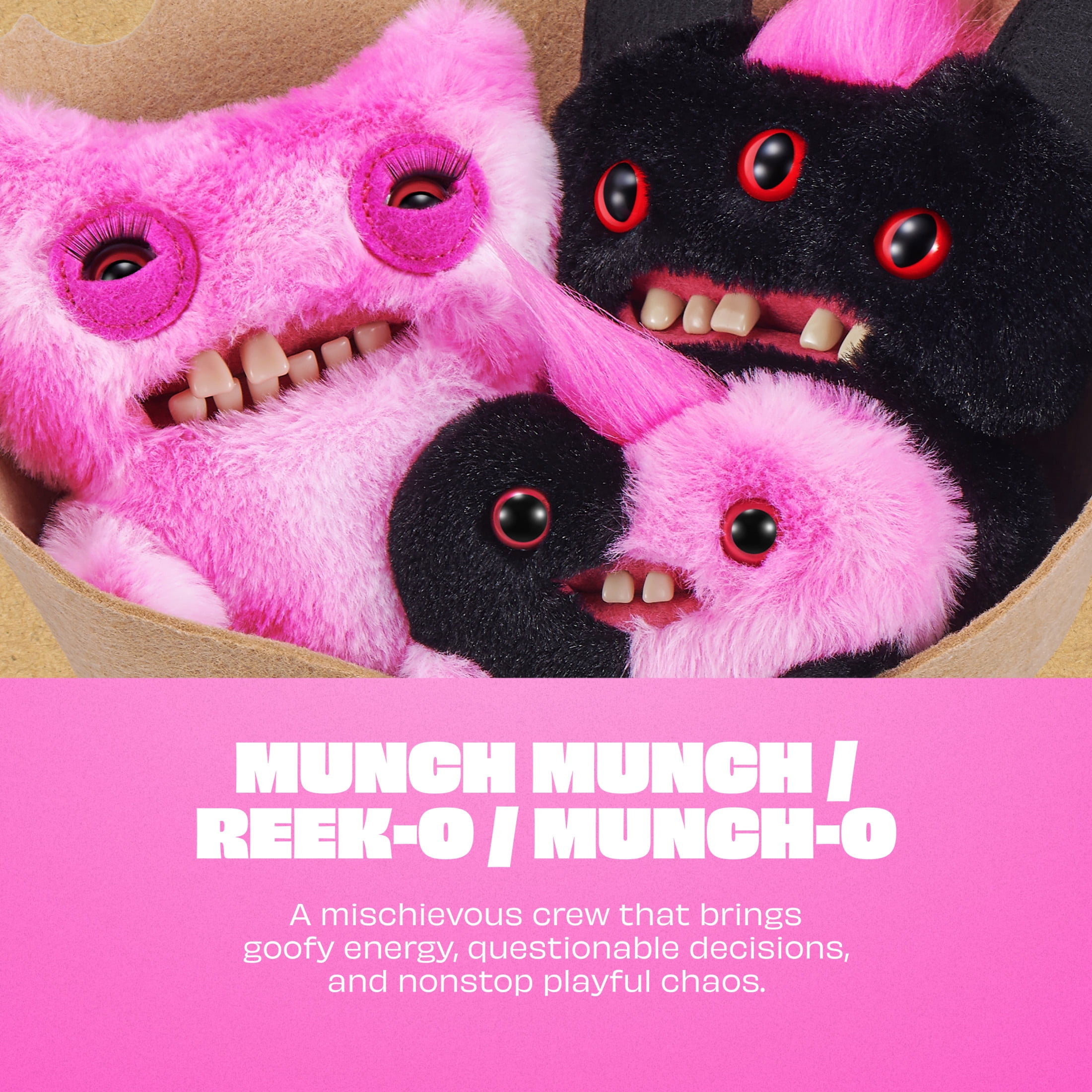 Fuggler Bouquets 2 x 9 Inch, 1 x 3.5 Inch Fugglers (Munch Munch, Reek-o, Munch-o) by ZURU