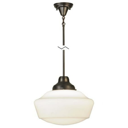 

16 in. Revival Schoolhouse with Traditional Globe Pendant - Craftsman - Lodge Revival