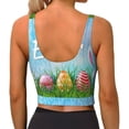 thumbnail image 3 of Lsque Happy Easter Printed Women'S Sports Bra, Compression, Moisture Wicking, High-Impact Sports Bra For Women,Supportive sports bra-X-Large, 3 of 9