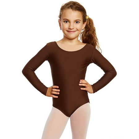 Leveret Girls Leotard Basic Long Sleeve Ballet Dance Leotard
