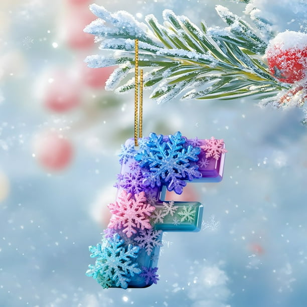Colgante de árbol de Navidad con copo de nieve de acrílico | Adorno navideño 2D para mochila, espejo retrovisor del coche y decoración del hogar | Accesorio de decoración festiva
