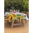 thumbnail image 3 of Outdoor Tablecloth with Umbrella Hole for Patio/Picnic/Party/Camping, Sunflower Waterproof Table Cloth Rectangle Table Cover Washable, Summer Botanical Yellow Floral Purple Plaid (60"x 120"), 3 of 8