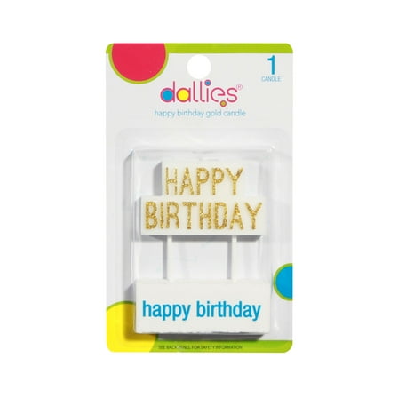 Dallies (Xcell) Happy Birthday Gold Birthday Candle 1ct