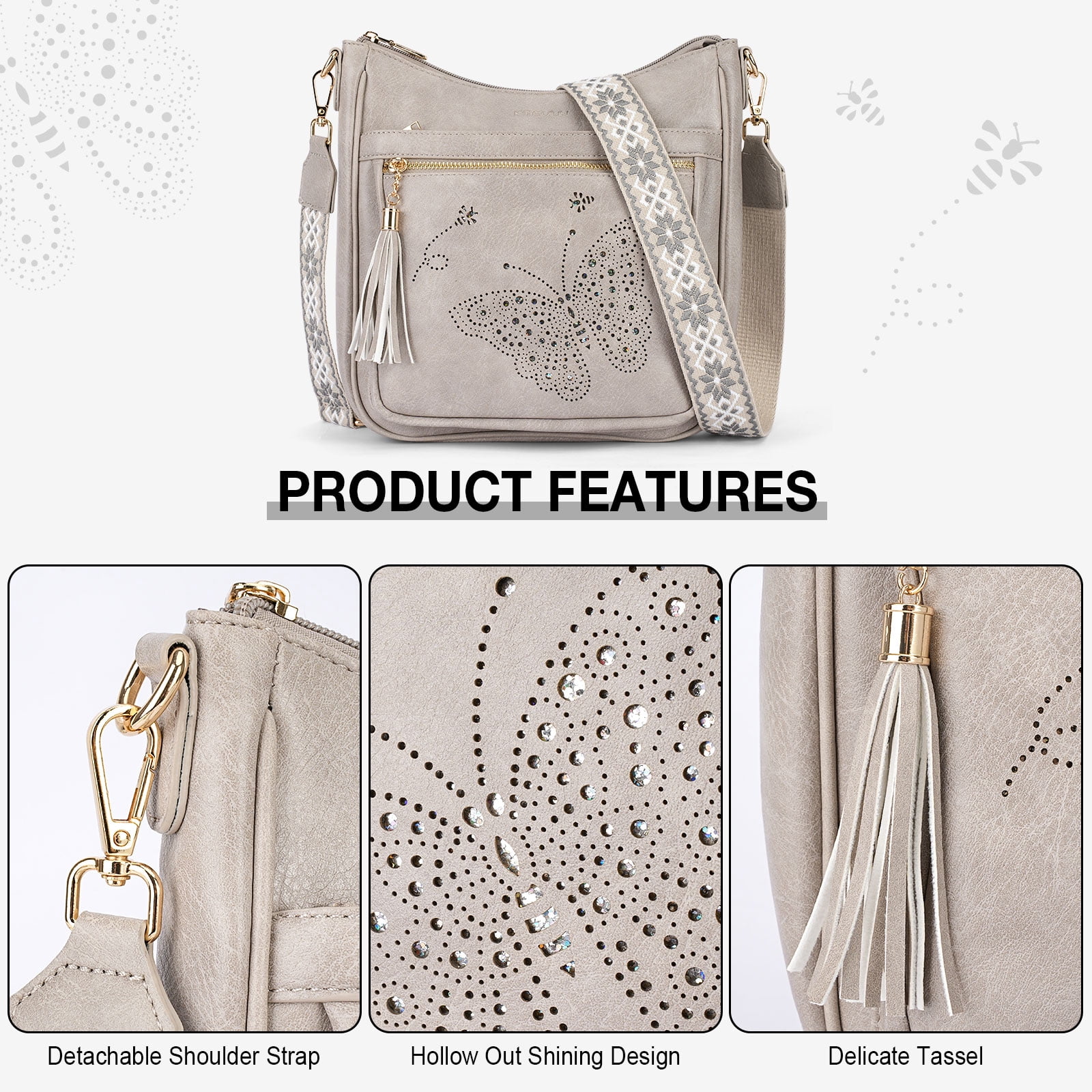 [Mother’s Day Gift Present] APHISON Ladies Crossbody Bags Lightweight Shoulder Bags, Crossbody Purse With Adjustable Strap For Daily Life