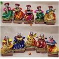 thumbnail image 3 of Rajasthani Male & Female Musician Band Bawla Set of 10 Figurine/Puppets Made From Recycled Material (Approx.28 x 5 x 11 Cm), Decorative Statue, 3 of 5