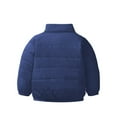 thumbnail image 4 of Otqutp Children Boys and Girls Fall and Winter Zipper Coat with Pocket Thin Lightweight Multi Color Belt Pockets Collar Cotton Padded Jacket(Navy,8-9 Years), 4 of 5
