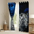 thumbnail image 3 of Manfei Safari Tiger Print Blackout Curtains Set of 2 (52x84 Each),Jungle Animal Window Curtains,Gray Blue Curtains and Drapes For Boys Teens,Microfiber Bedroom Decor, 3 of 6