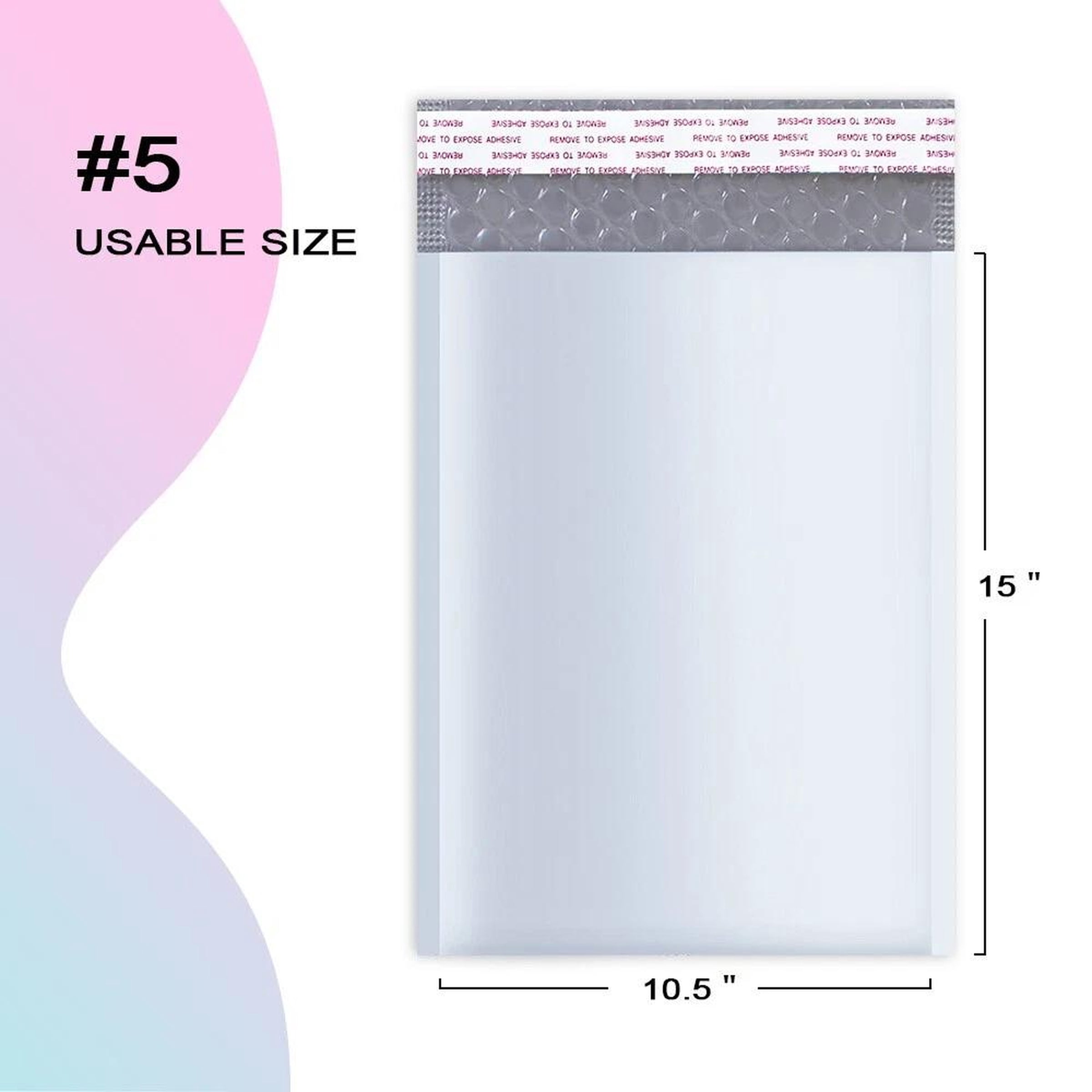100 #5 10.5x16 Poly Bubble Mailers Shipping Mailing Padded Envelopes Self Seal
