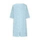 thumbnail image 4 of Puntoco Vestido De Manga Corta Con Cuello En V, Vestido De Media Manga Con Cuello En V Bordado De Malla De Color Liso A La Moda Para Mujer Azul Claro Xl, 4 of 4