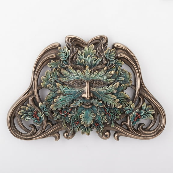 Veronese Design Green Man Winter Mistletoe Wall Plaque