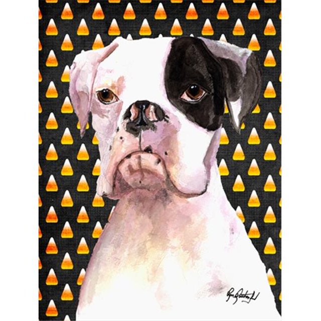 Carolines Treasures RDR3008CHF Cooper Candy Corn Boxer Halloween Flag Canvas House Size