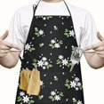 thumbnail image 2 of Pioneer Flower Floral Print Pattern Apron-Garden Aprons for Women with Pockets-Cotton Linen Waterproof Kitchen Cooking Gardening Aprons Adjustable for Kitchen,Cooking,BBQ and Salon 33x27 Inch, 2 of 5