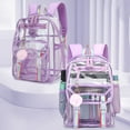 thumbnail image 4 of RKSTN school backpack Transparent PVC Fashion Casual Shoulder Bag Student Schoolbag Swimming Bag Large Capacity Backpack Trendy Versatile Fresh, 4 of 6
