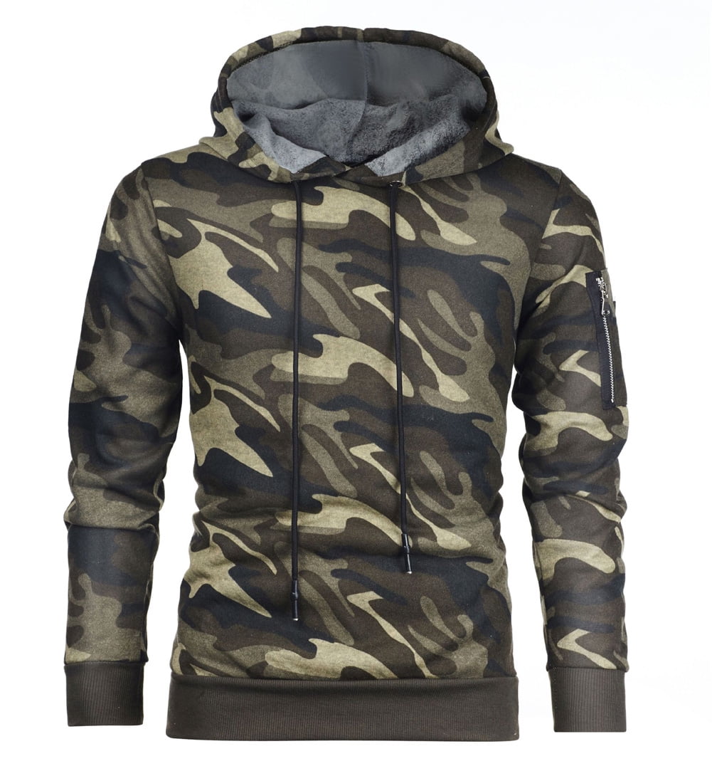 Felicidades sinsonte Quejar Men's Hooded Sweatshirt Camouflage Military Sportswear Casual Hooded Jacket  Clothes Male Jumper Top Sports Coat Fleece Hoodies M-3XL - Walmart.com