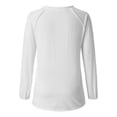 thumbnail image 4 of CEHVOM T-shirt à Manches Longues pour Femme, Col en V, Imprimé, Ample, Décontracté, Mode, Automne, 4 of 5