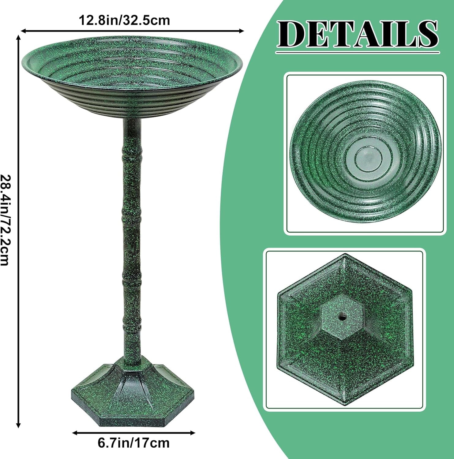 Bird Bath for Outside with Pedestal, Vintage Freestanding Garden  Birdbaths & Birdfeeder, Birdbaths Bowl Bird Baths for Outdoors Yard Garden Lawn Decor, Upgrade Dual-use Base