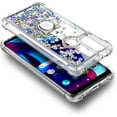 thumbnail image 5 of Nagebee Case for Motorola Moto G Pure (2021) with Tempered Glass Screen Protector (Full Coverage), Sparkle Glitter Liquid Bling Diamond [Ring Holder & Wrist Strap] Women Girls Cute Case (Gem), 5 of 6