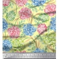 thumbnail image 1 of Soimoi Satin Silk Fabric Leaves & Wild Flower Print Fabric by Yard 42 Inch Wide, 1 of 1